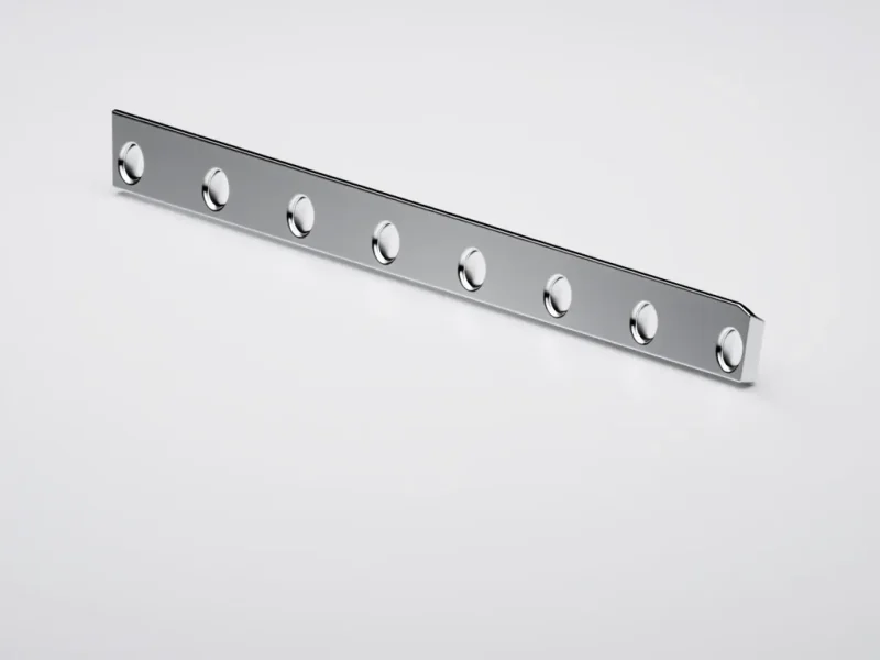Delikli montaj plakası - 7 delik, paslanmaz çelik