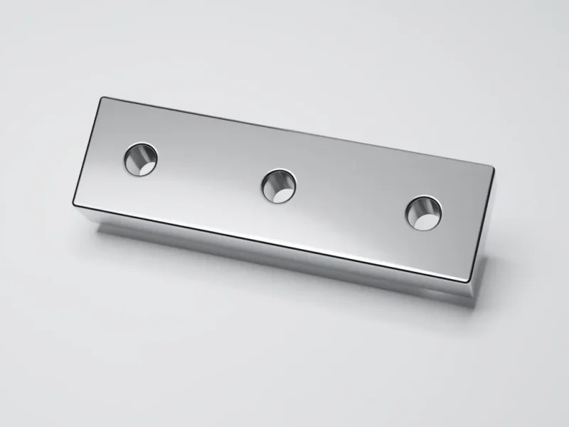 3 Delikli Paslanmaz Çelik Montaj Plakası